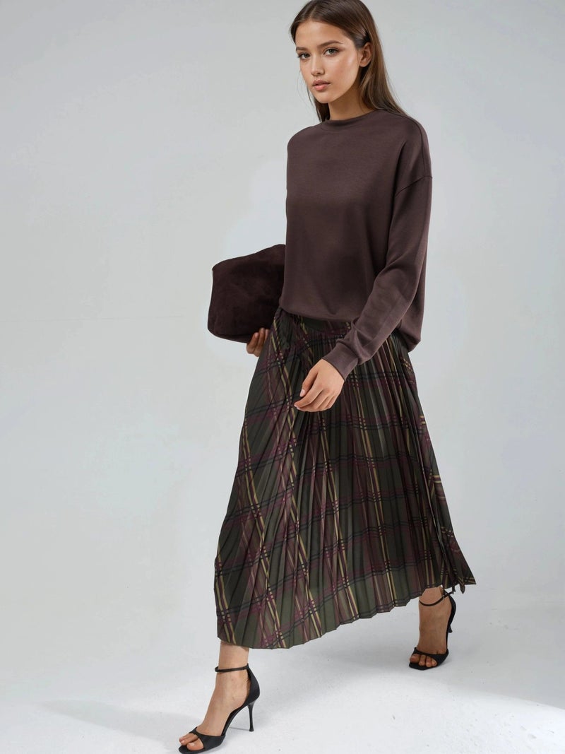 BUSEM Patterned Pleated Maxi Skirt - Image 2